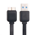 USB 3.0 Fladkabel - 1M (Sort)